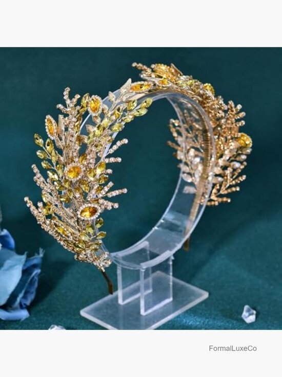 Crystal Rhinestone Wedding Headband Handcrafted Hair Accessory Gorgeous for main image 5